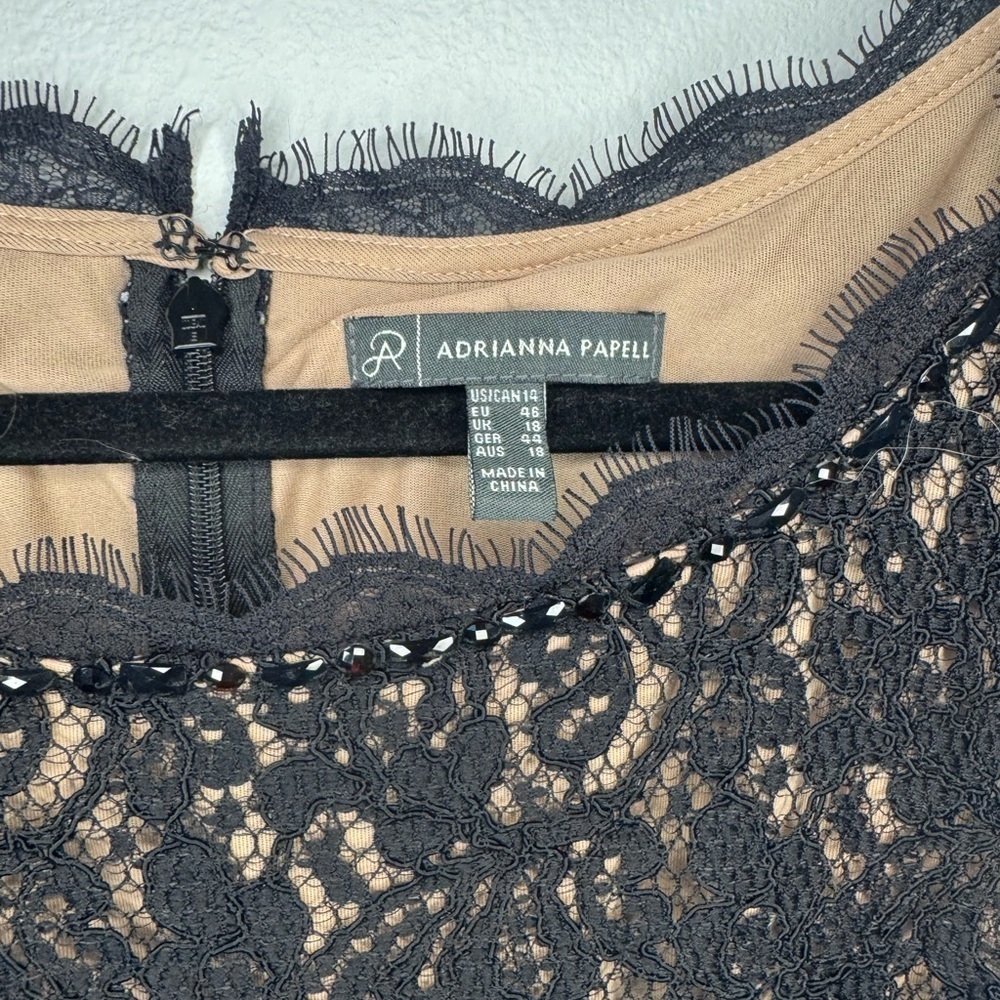 Adrianna Papell Black Lace Blouse - Picture 2 of 7